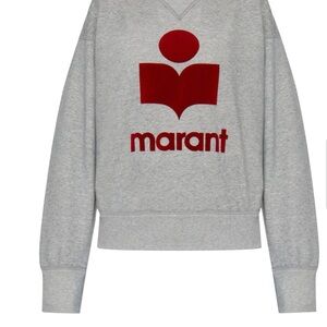 Isabel Marant Étoile Gray Sweatshirt with Red Logo